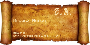 Brausz Merse névjegykártya